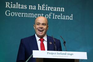 وزير الاتصالات دنيس نوتين في حفل إطلاق مشروع Project Ireland 2040 في المباني الحكومية ، دبلن (Brian Lawless / PA)